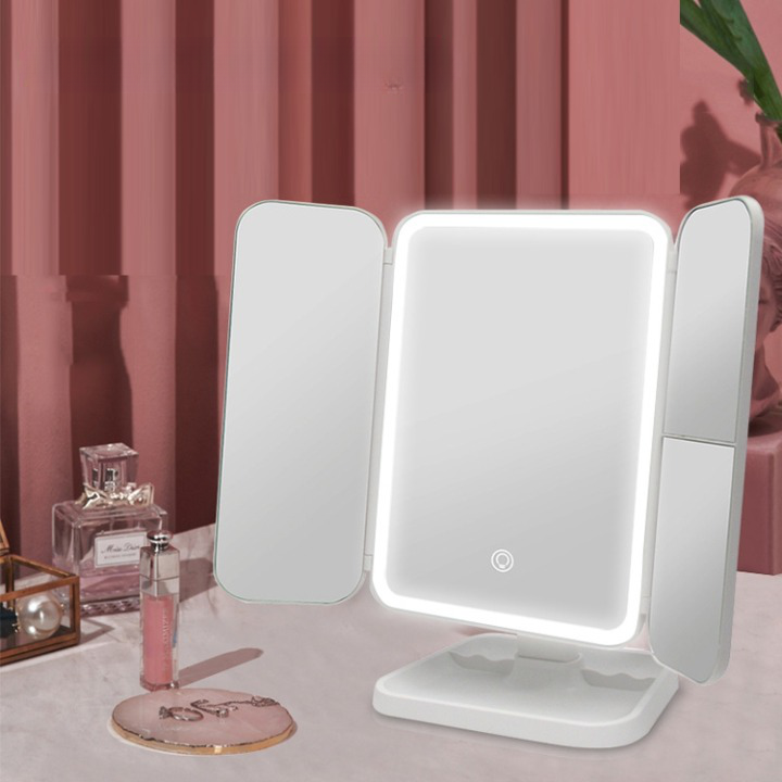 Espejo para maquillaje con iluminación (Batería 2000 mAh)